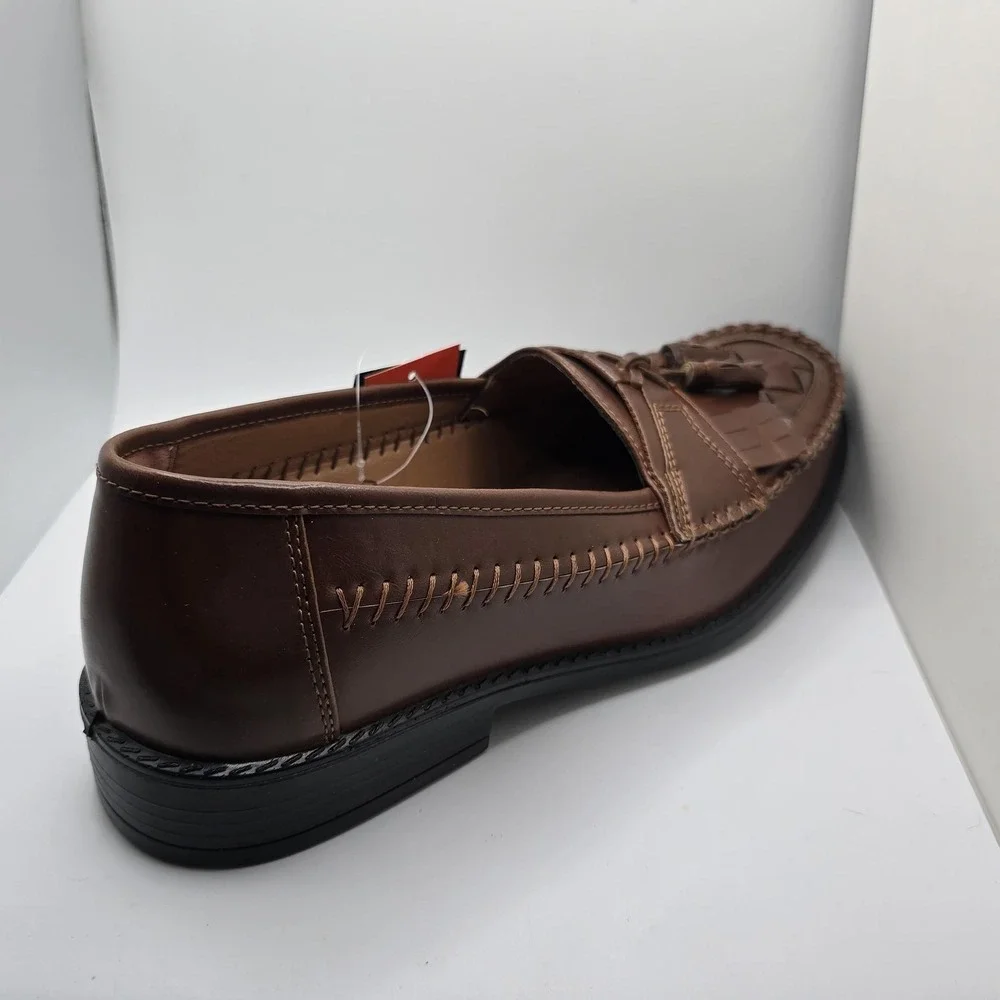 Deer Stags Herman Shoes Mens Size 10M Brown Tassel Slip-On Dress Memory Foam